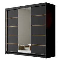 Szafa przesuwna EVO VI 200-pojemna garderoba-CZARNY