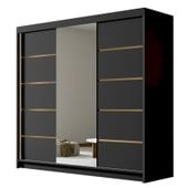 Szafa przesuwna EVO VI 200-pojemna garderoba-CZARNY