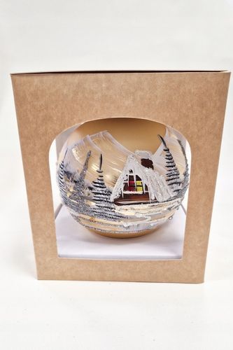 Ręcznie Malowana Bombka na Stojaku z Pejzażem Zimowym Mała 80 na Arena.pl