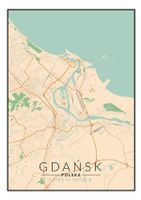 Gdańsk mapa kolorowa - plakat 20x30 cm