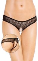 stringi koronkowe z wycięciem softline 2446 czarne s/m