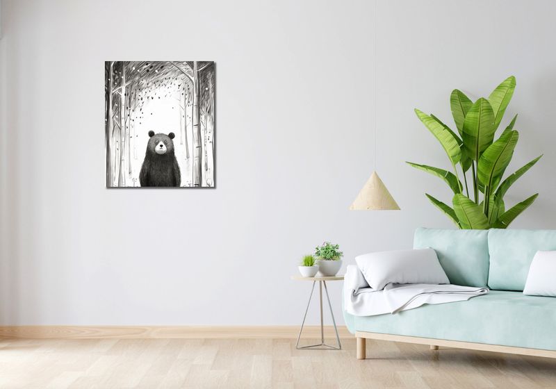 Obraz 60x70cm Ciekawski Miś zdjęcie 2