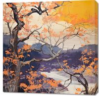 Obraz 90x90cm Złota Jesień nad Jeziorem