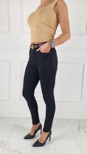 M.SARA SPODNIE JEANSOWE DAMSKIE WYSOKI STAN DUŻE ROZMIARY PASEK GRATIS na Arena.pl