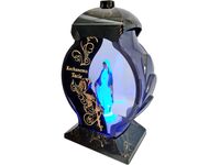 TATA TACIE ZNICZ LAMPION NA GRÓB OB CZARNO-ZŁOTY MARMUR+FIGURKA LED