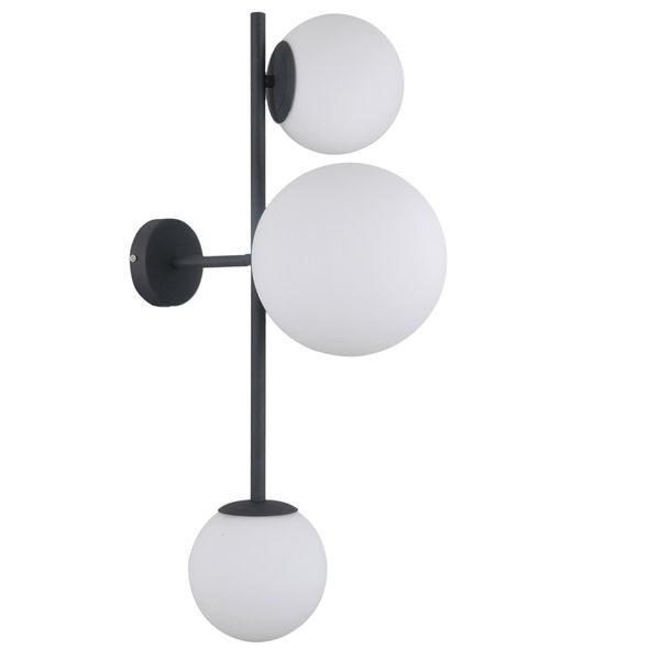 Modernistyczna LAMPA ścienna VAILANTE WL-31221-3A-SBL Italux sufitowa OPRAWA szklane kule kinkiet czarny zdjęcie 1