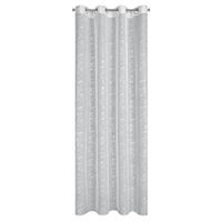 Firana na przelotkach ze srebrnym nadrukiem REVA 140X250 biała