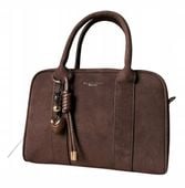 Flora&Co czekoladowa torebka zamszowa listonoszka eco skóra zamsz brąz