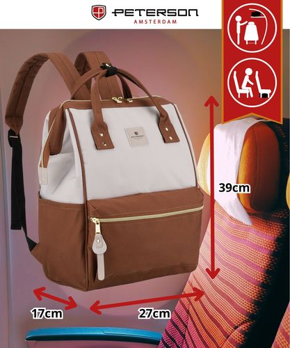 plecak materiałowy ptn alfa-5301 brown-beige na Arena.pl