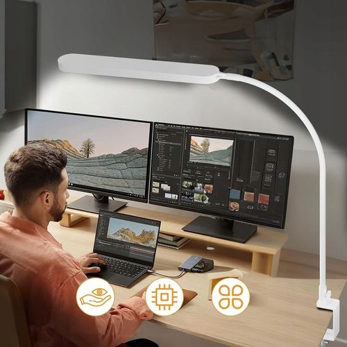 Lampka Na Biurko Biurkowa LED Do Czytania Regulowana Włącznik 10W 3 na Arena.pl