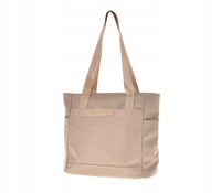 Laura Biaggi - modna torebka shopper nylonowa beżowy 0300-024