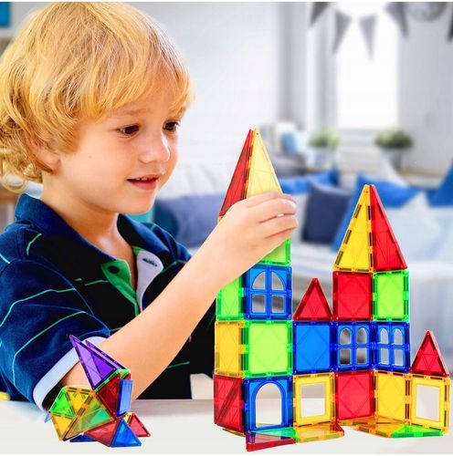 ZESTAW DUŻE KLOCKI MAGNETYCZNE KONSTRUKCYJNE 3D PANELE MAGNETIC TILES 45 na Arena.pl