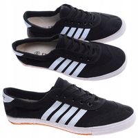 Trampki męskie Sznurowane materiałowe halówki Czarne 17459 44