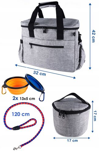 Torba podróżna dla psa miski pojemniki smycz worki na Arena.pl