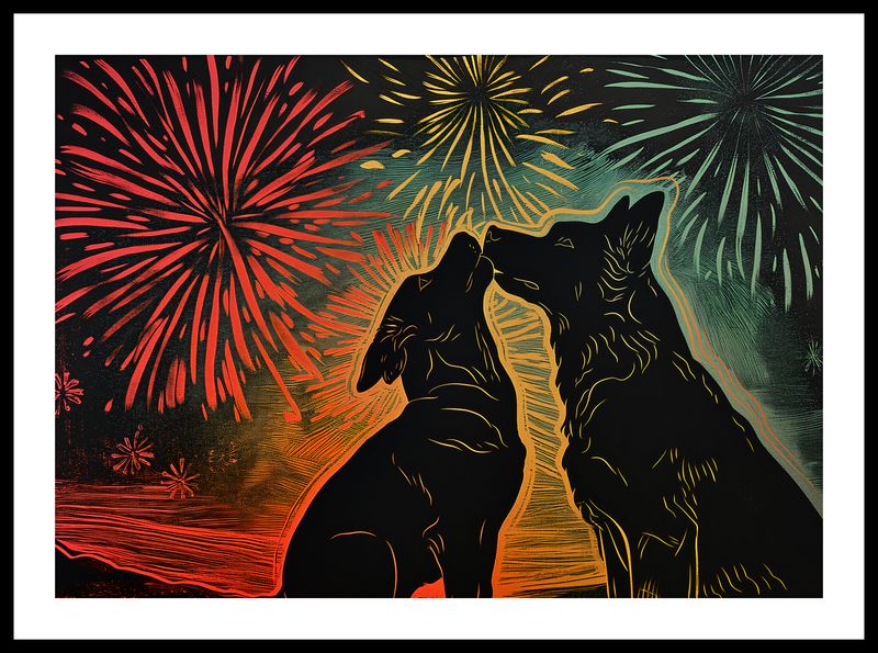 Plakat 59,4x42cm Psi Uścisk zdjęcie 3