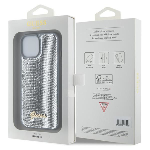 Etui Guess do iPhone 15, iPhone 14, iPhone 13, Srebrny zdjęcie 8