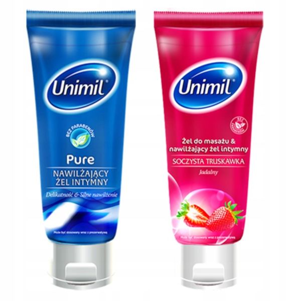 Zestaw SKYN Żel nawilżający Unimil Pure 200ml + Żel smak Truskawka 200 ml zdjęcie 1