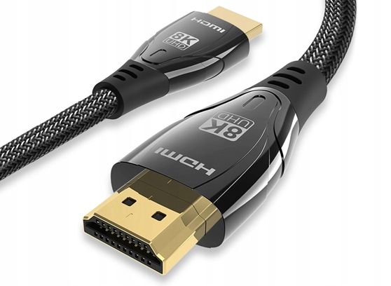 KABEL HDMI 2.1 48Gbps 8K 60Hz 4K 120Hz UHD HDR PRZEWÓD Z OPLOTEM DO PS5 5m zdjęcie 10