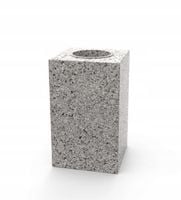 Wazon Granitowy Nagrobny Na Cmentarz Szary 28cm Kwadratowy jak Strzegom