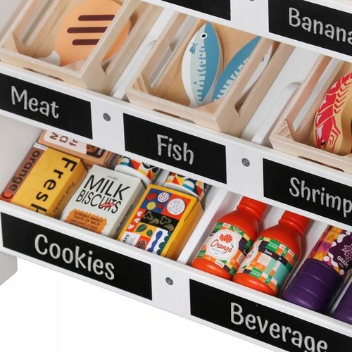 Drewniany stragan market targ dla dzieci 2w1 teatr tablica kasa Kinderlly na Arena.pl