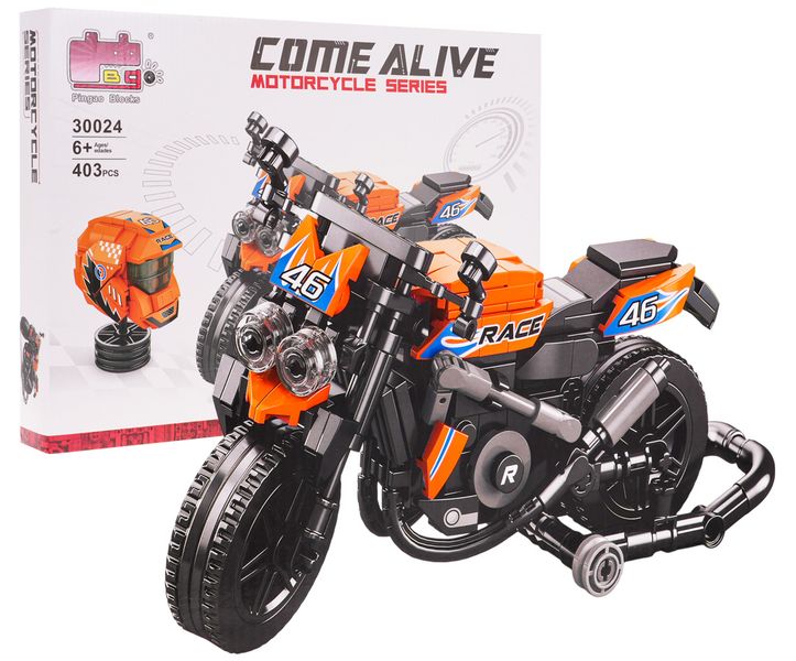 Zestaw Klocków Motocykl Pomarańczowy 403El. zdjęcie 4