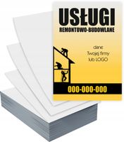 Ulotki A5USŁUGI BUDOWLANE REMONTOWE 100 szt firmowe+ PROJEKT GRATIS