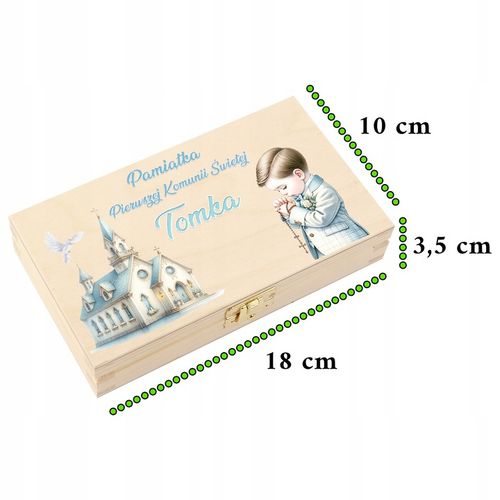 Pamiątka Komunii Świętej dla Chłopca Prezent na Komunię Pudełko na Arena.pl