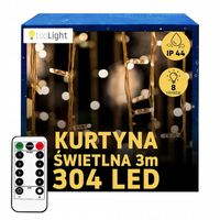 KURTYNA LED ŚWIETLNA 3x3 m NA OKNO WEWNĘTRZNA ZEWNĘTRZNA 230v Z PILOTEM