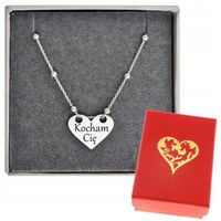 NASZYJNIK SREBRNY SERCE GRAWER DLA NIEJ SREBRO 925 PREZENT WALENTYNKI