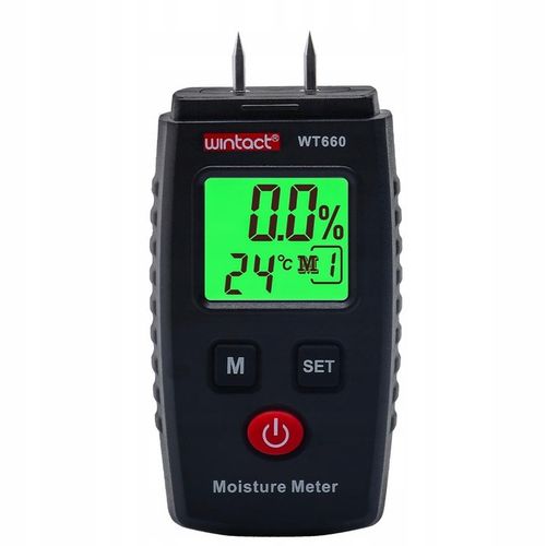 WILGOTNOŚCIOMIERZ MIERNIK WILGOTNOŚCI DREWNA MATERIAŁÓW BUDOWLANYCH LCD CD na Arena.pl