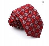 KRAWAT męski czerwony Święta Boże Narodzenie gwiazdki śnieżynki