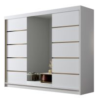 Szafa przesuwna AMBER VI 250-pojemna garderoba-BIAŁY