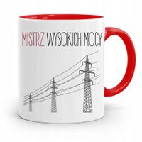 Kubek Czerwony Dla Elektryka Mistrz Wysokich Mocy Z Nadrukiem Ze Zdjęciem