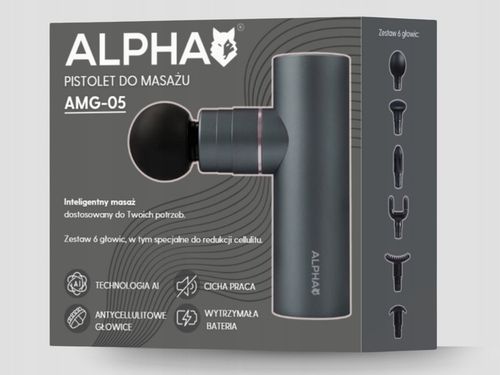 Pistolet do Masażu Alpha Pro TRYB AI 3x2000 mAh - Masażer do Pleców i Ciała na Arena.pl
