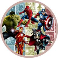 Opłatek na tort AVENGERS Batman Iron Man Hulk Thor CPT. Ameryka Spiderman