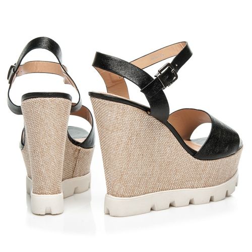 Sandały black wedge heels r.39 na Arena.pl