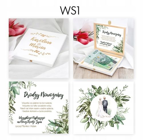 PREZENT ŚLUBNY PUDEŁKO NA PIENIĄDZE ŚLUB KARTKA ŚLUBNA DLA PARY MŁODEJ na Arena.pl