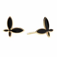 Kolczyki srebrne pozłac duże motyle emalia SADVA