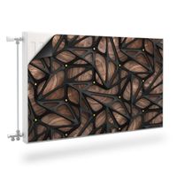 Mata MAGNETYCZNA Na Grzejnik Abstrakcja Imitacja Drewna 90cm x 60cm