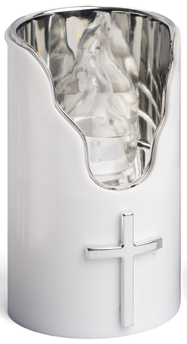 Wkład LED do zniczy kapliczek SUBITO C707 H125 srebrny/biały 1 sztuka na Arena.pl