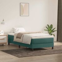 Łóżko typu Box Spring bez materaca Ciemnozielone 90x220 cm