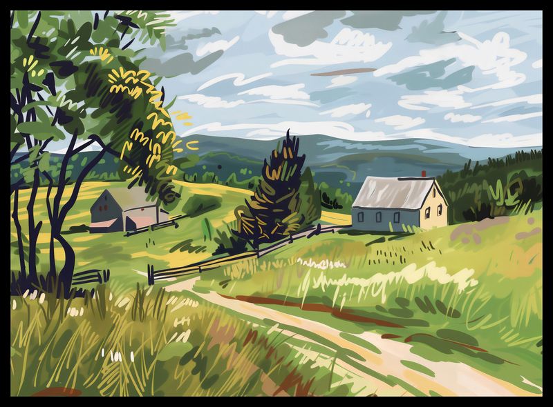 Plakat 55x40cm Bujna Wieś zdjęcie 2