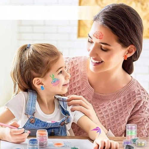 ZESTAW DO ROBIENIA TATUAŻY BROKATOWYCH SZABLONY ZMYWALNE BROKATY DLA DZIECI na Arena.pl