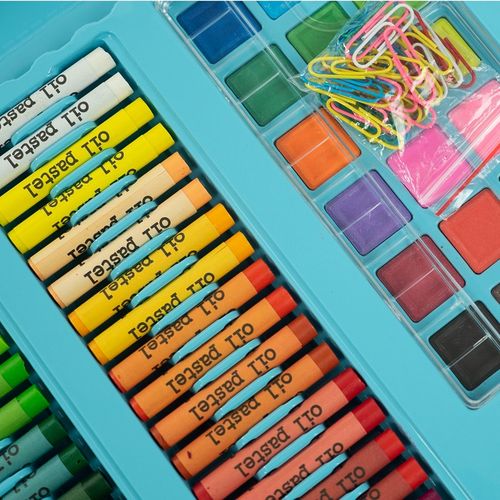 ZESTAW DO MALOWANIA RYSOWANIA ARTYSTYCZNY WALIZKA Niebieska DZIECI PREZENT na Arena.pl