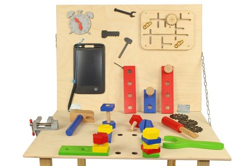 Drewn warsztat majsterkowicz tablet kłódka skrzynka 24 elementy + IMADŁO !! na Arena.pl