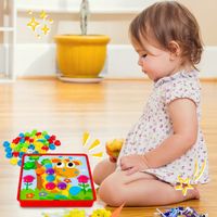 UKŁADANKA GUZIKOWA MOZAIKA GRA TRENING MAŁEJ RĄCZKI GRZYBKI EDUKACYJNE XXL