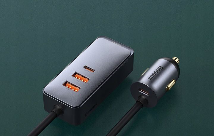 Ładowarka samochodowa Baseus Share Together 2x USB, 2x USB-C, 120W zdjęcie 9