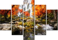 105CM 150CM OBRAZ 5 ELEM JESIENNY WODOSPAD DRUK