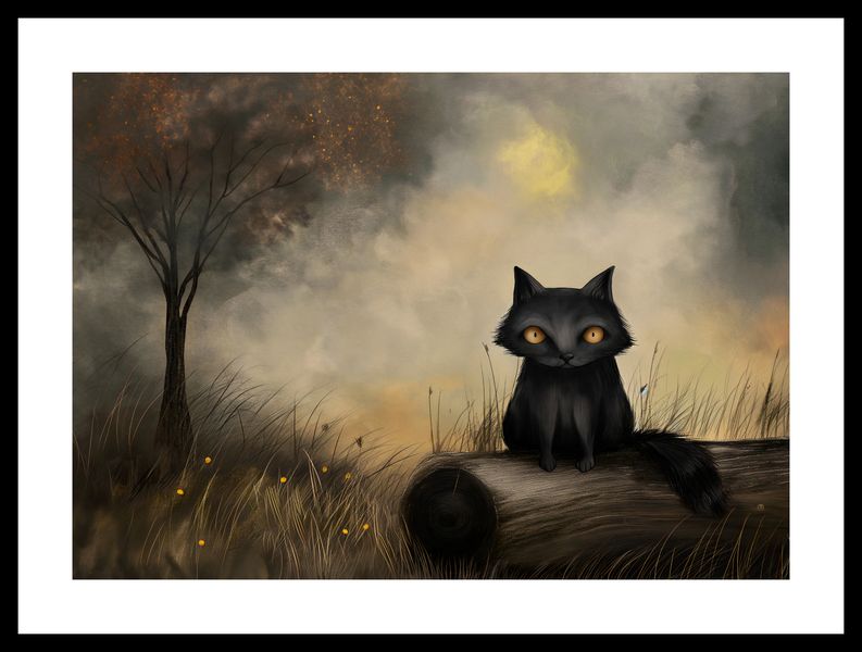 Plakat 42x29,7cm Czarny Kot zdjęcie 3