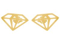 Delikatne pozłacane gładkie srebrne kolczyki celebrytka diament diamond srebro 925 V028G